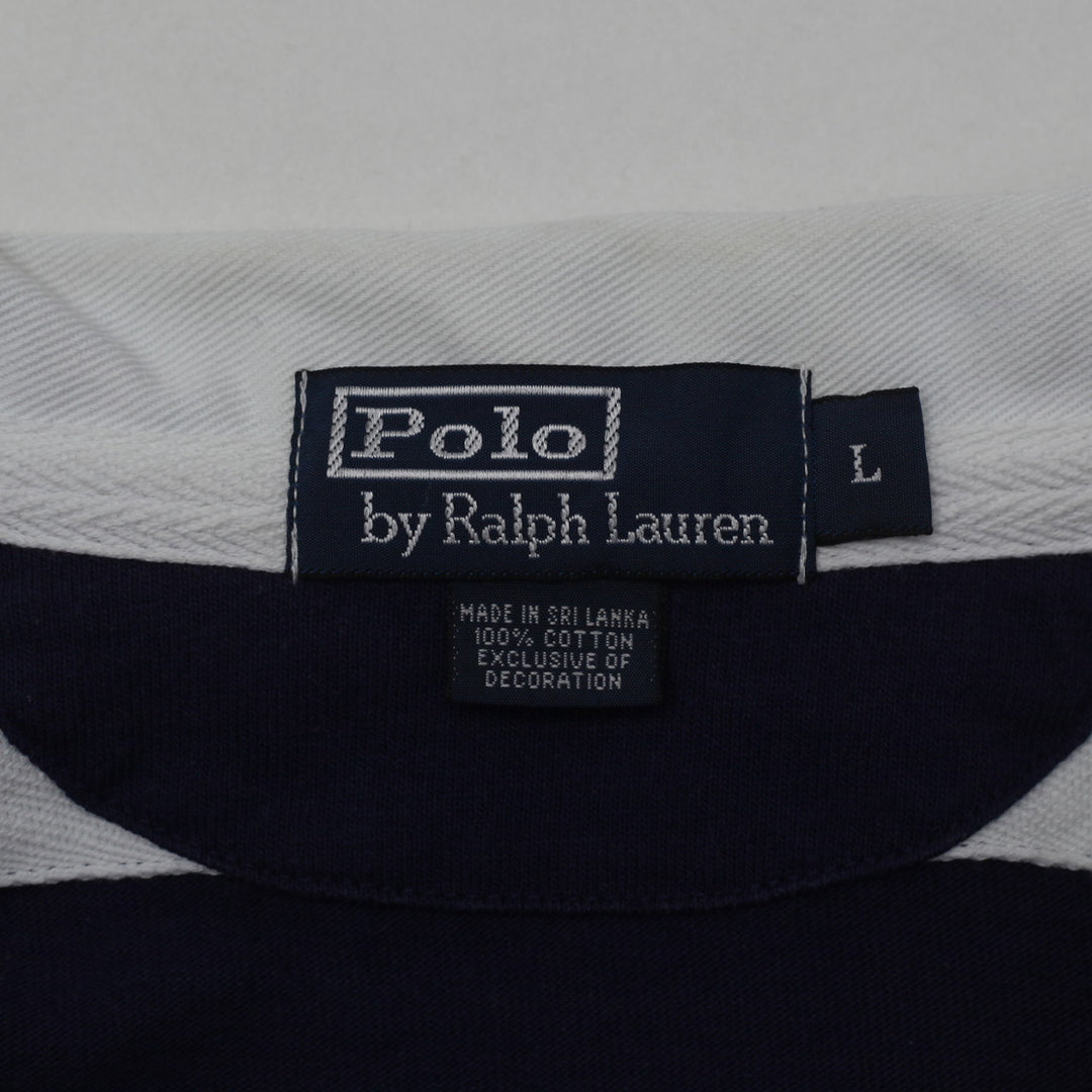 Vintage Polo By Ralph Lauren 5 Striped Rugby Shirt L - Fashion Rerun Vintage Migration_T-Shirt