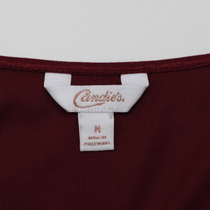 Y2K Ladies Candie's Camisole Maroon Lace Detail Sleeveless Top