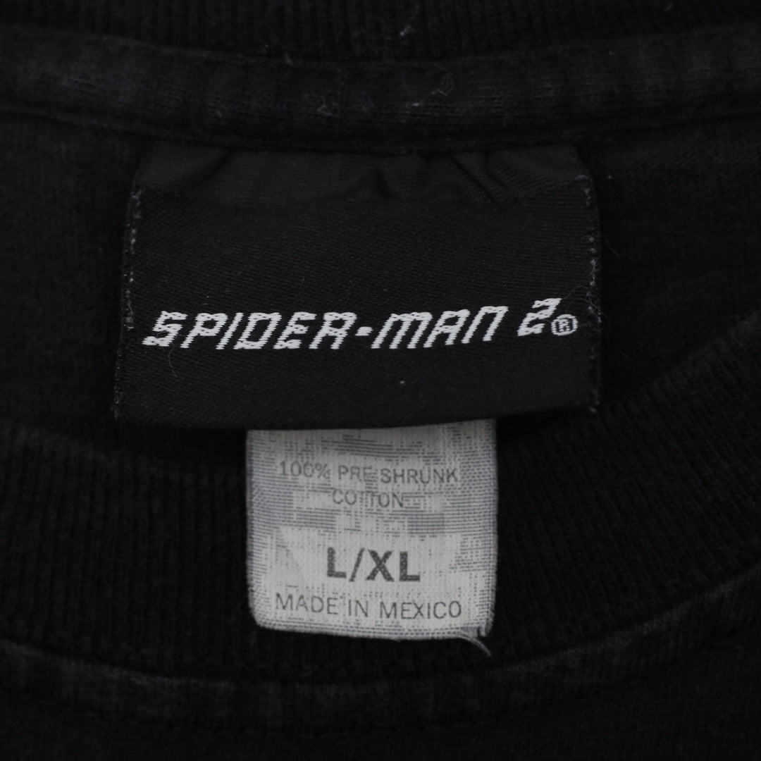 Vintage 2004 Spider-Man 2 Movie Promo Graphic T-Shirt Black Size L/XL