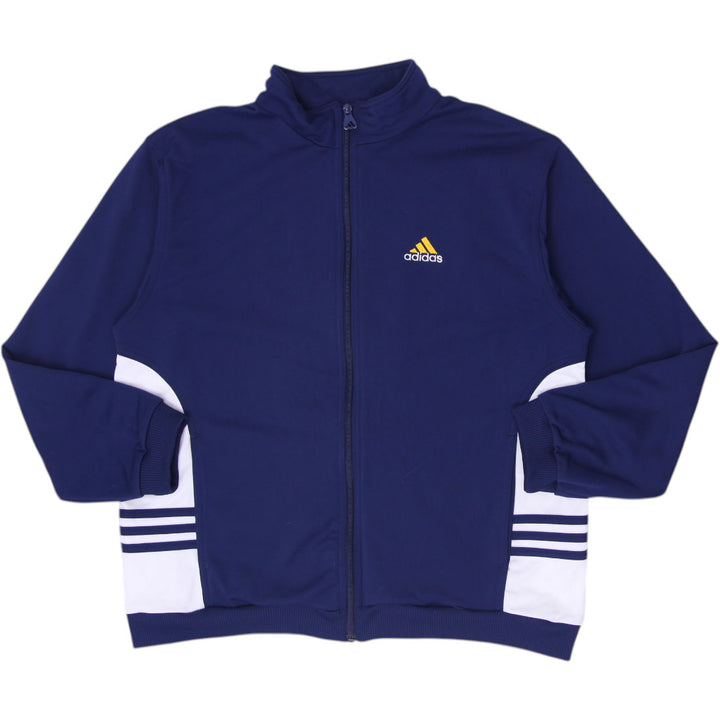 Vintage 90s Adidas Flag Tag Embroidered Gold Logo Navy Track Jacket XL