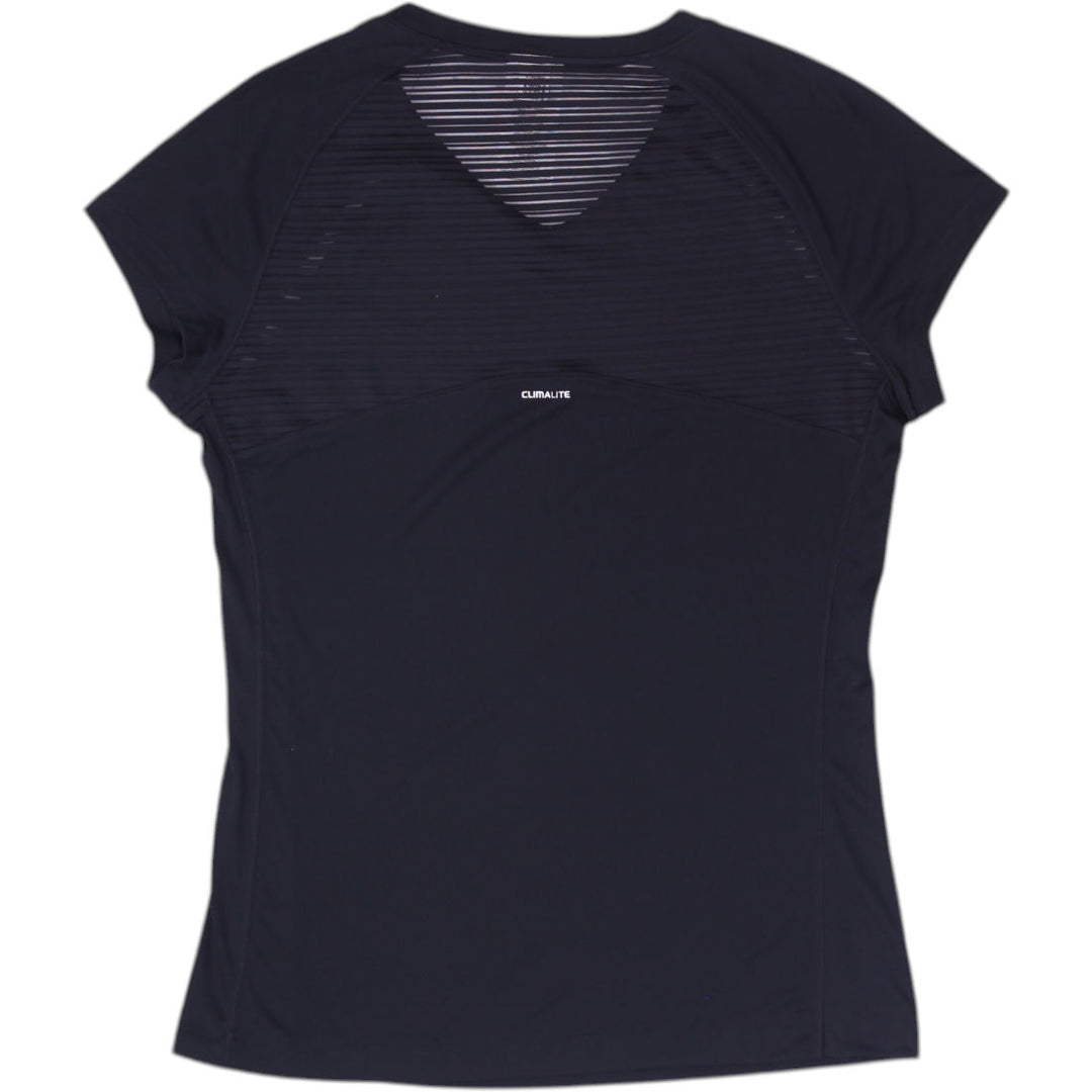 Ladies Adidas Climalite T-Shirt Black Moisture Wicking Activewear Size M