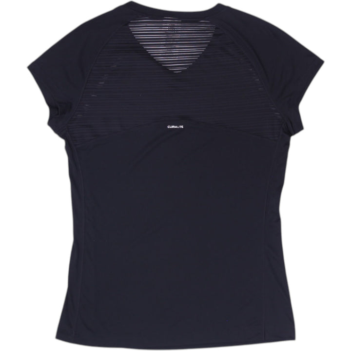 Ladies Adidas Climalite T-Shirt Black Moisture Wicking Activewear Size M