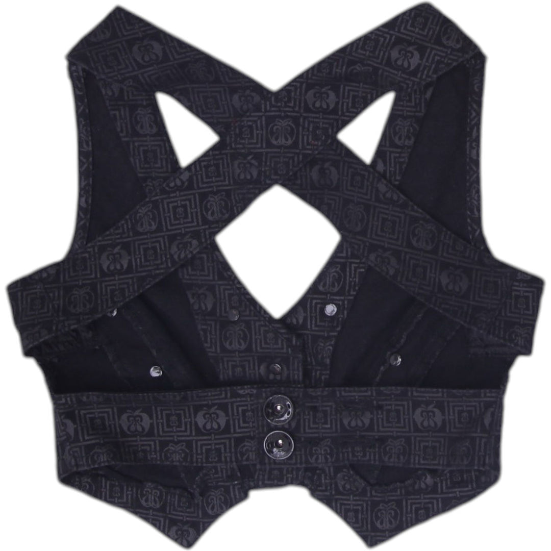 Y2K Ladies Apple Bottoms Cropped Halter Vest Waistcoat Size L