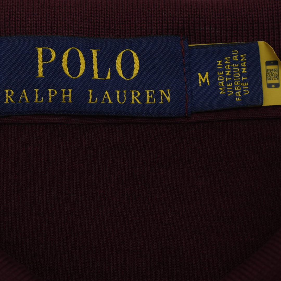 Mens Polo Ralph Lauren Short-Sleeve Polo Shirt Burgundy/Maroon Size M