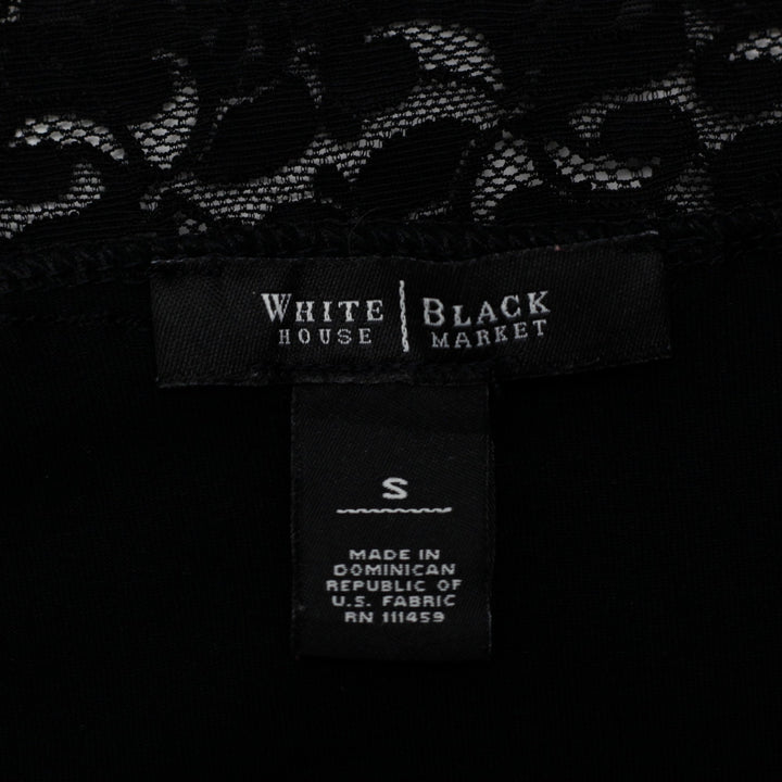 Y2K Ladies White House Black Market Lace Trim Camisole Top Black Size S