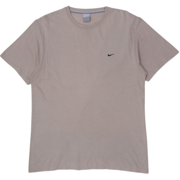 Vintage Embroidered Nike Swoosh Logo Brown X-Large T-Shirt