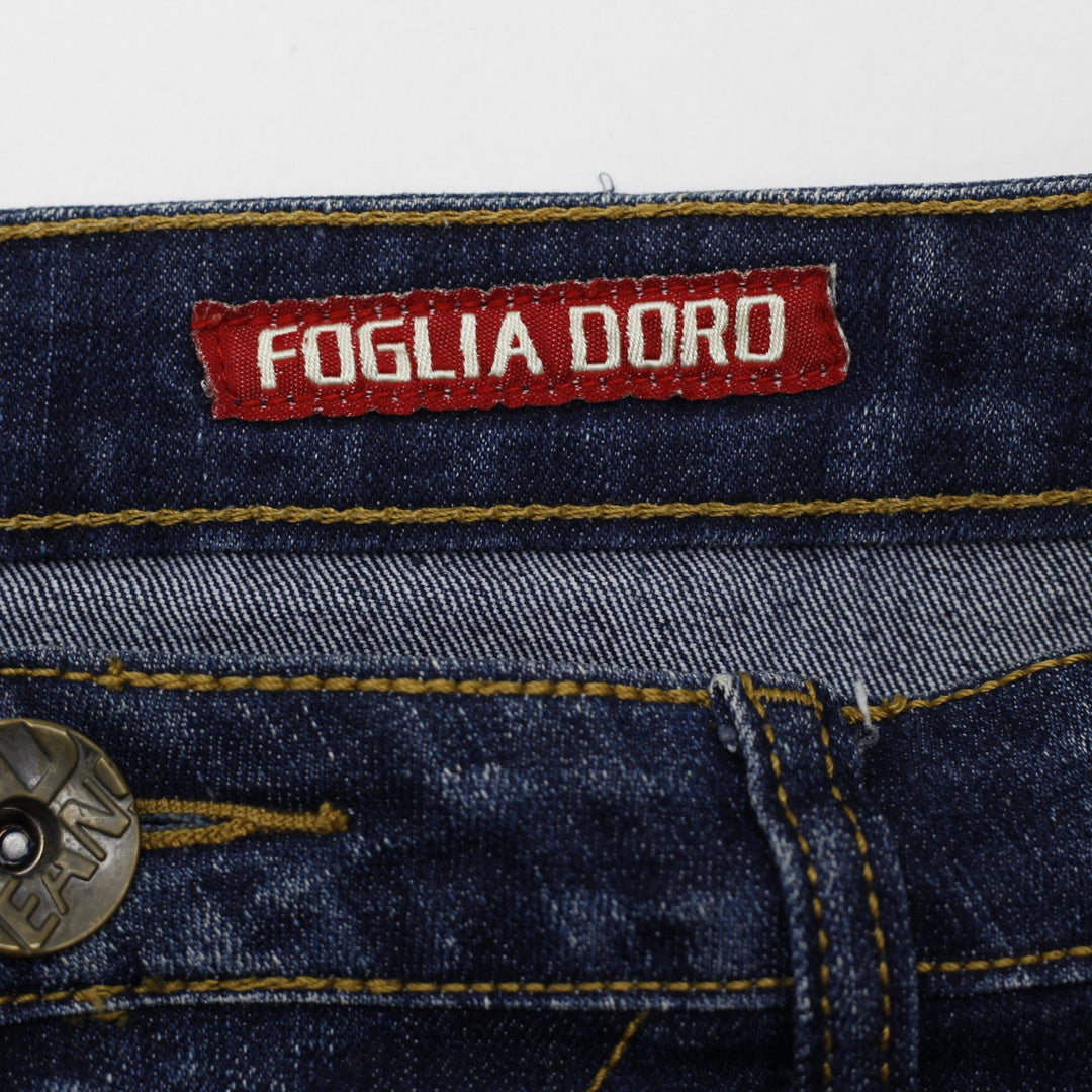 Y2K Ladies Foglia Doro Distressed Cargo Mini Skirt Size 48/30