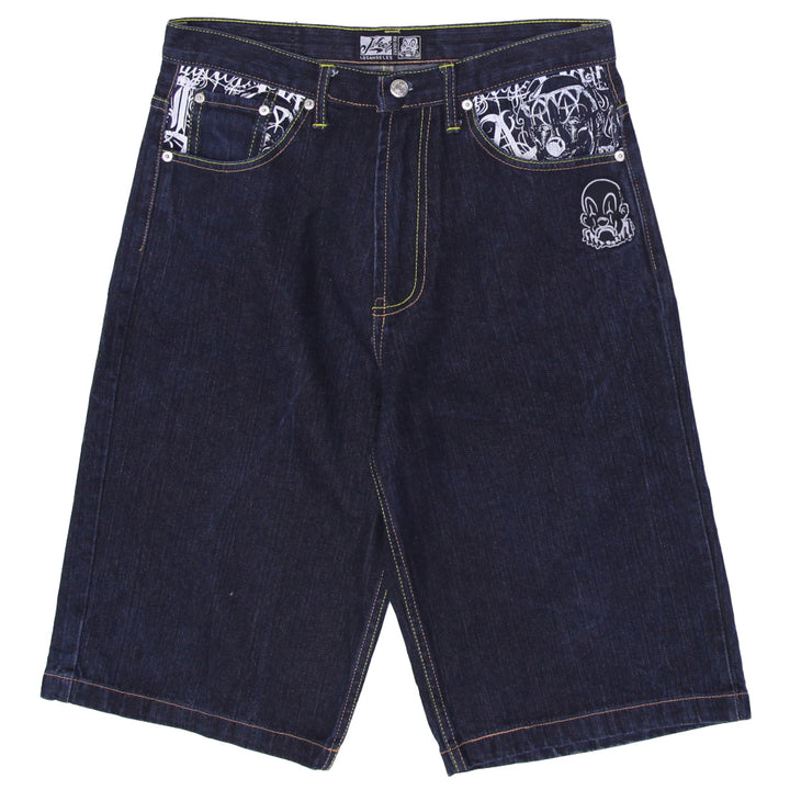 Y2K Mens Joker Printed Denim Shorts