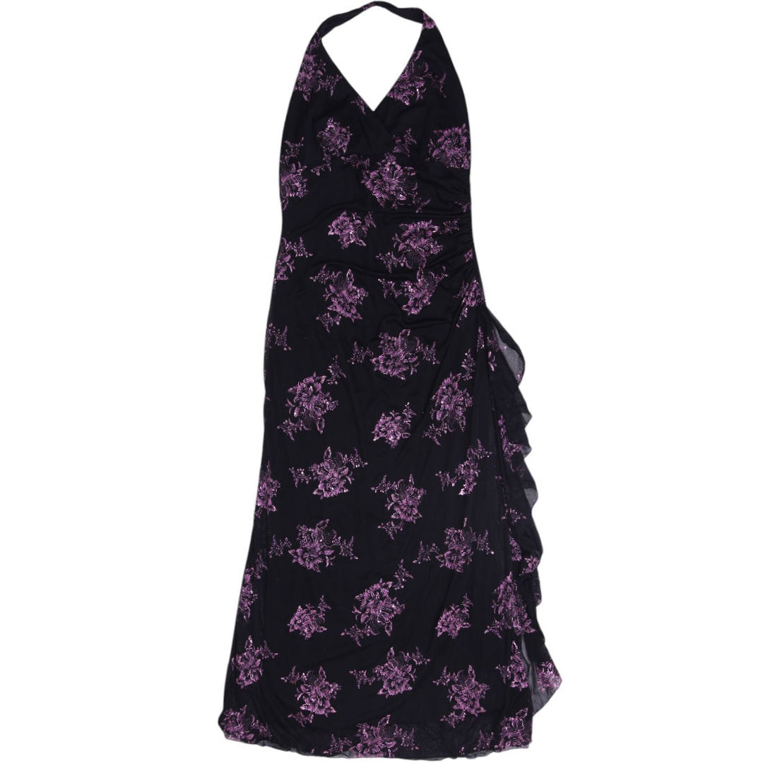 Y2K Ladies Jessica Floral Halter Evening Maxi Dress Size