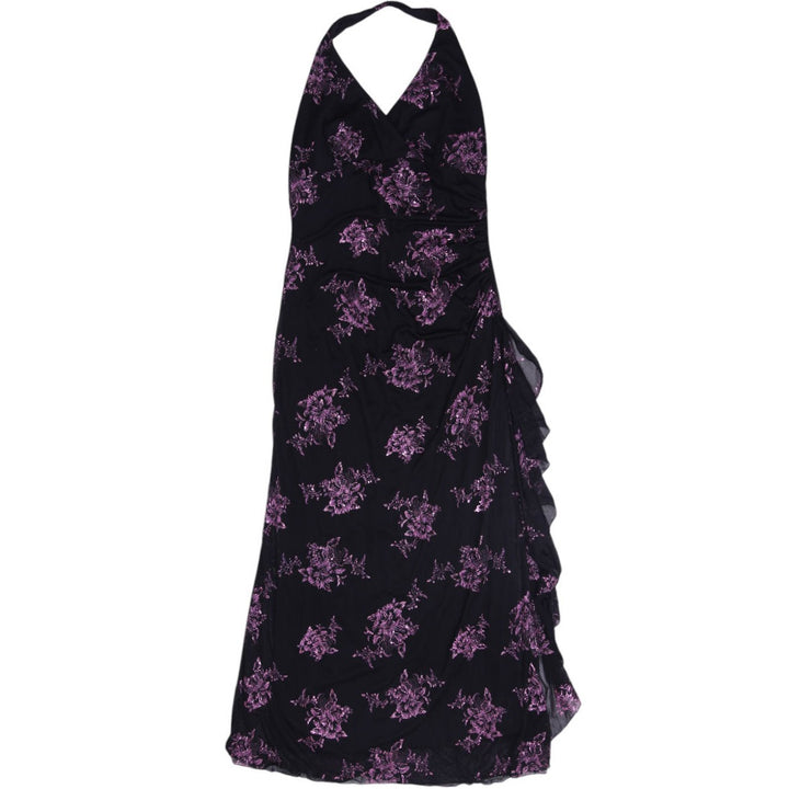 Y2K Ladies Jessica Floral Halter Evening Maxi Dress Size