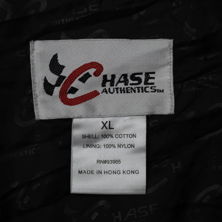 Mens Chase Authentics Racing Jacket White Green Black Pockets Logo