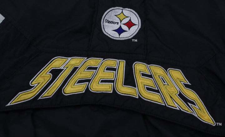 Vintage 90s Starter Pittsburgh Steelers Hooded 1/2 Zip Pullover Jacket