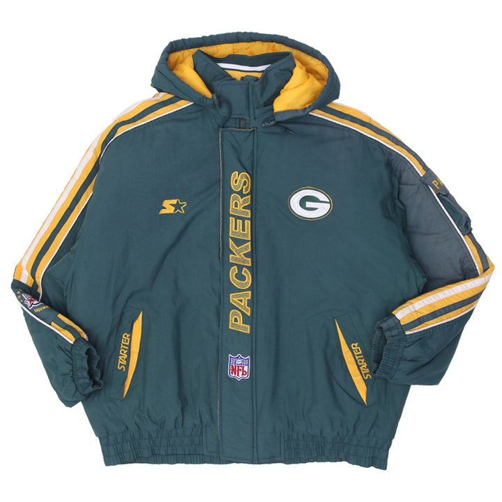 Shop Vintage Green Bay Packers Hooded 90s Starter NFL Football