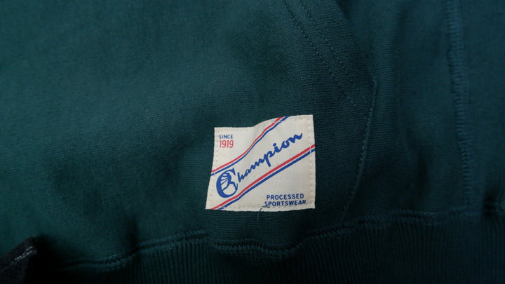 Vintage Mens Champion Todd Snyder Sweatshirt Teal 1/4 Zip Pocketed