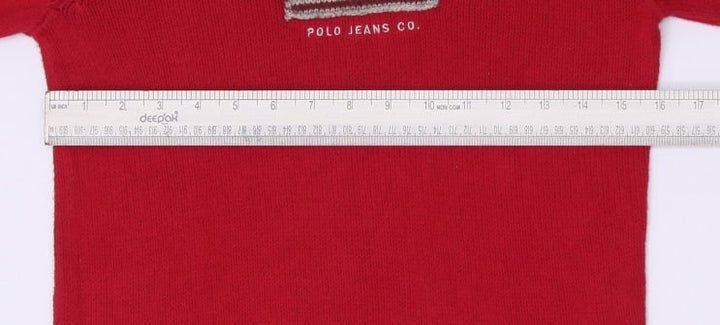 Vintage Ladies Polo Jeans Co. Ralph Lauren American Flag Knit Red Sweater S