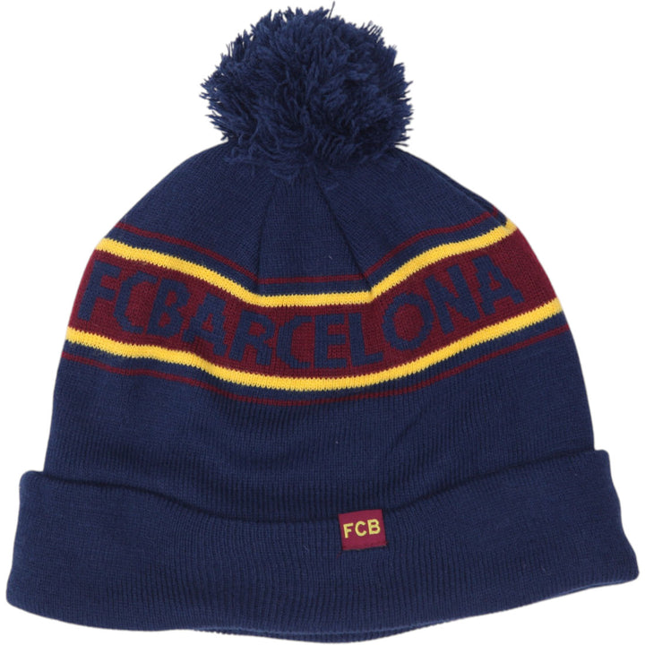 FCB BARCELONA Team Soccer Futbol Winter Knit Pom Hat Cap Beanie