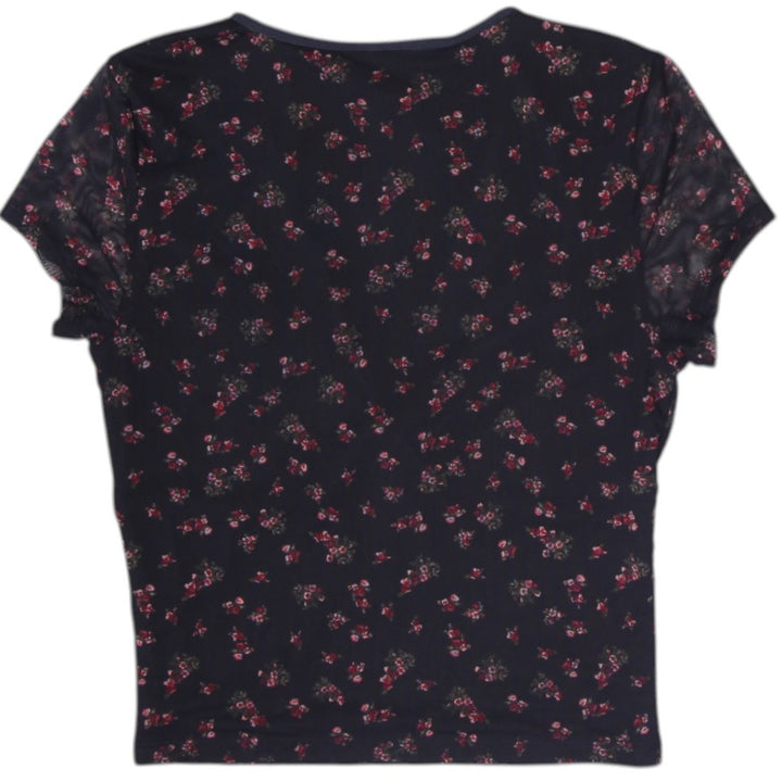 Y2K Ladies Aéropostale Y2K Ditsy Floral Cap Sleeve Empire Waist Crop Top