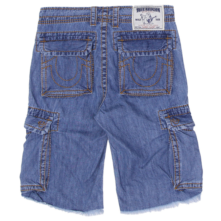 Mens True Religion Cargo Denim Shorts