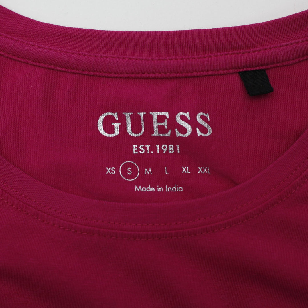 Y2K Ladies Guess Rhinestone Logo Cotton Tee Size S