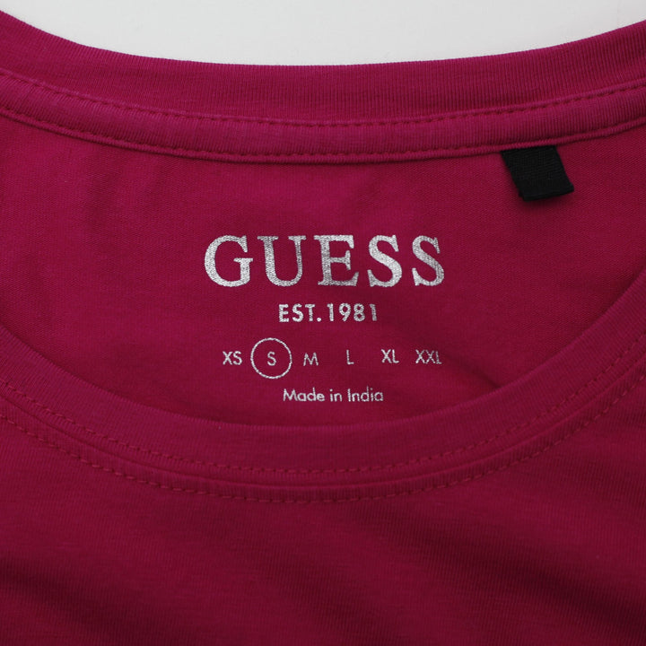 Y2K Ladies Guess Rhinestone Logo Cotton Tee Size S