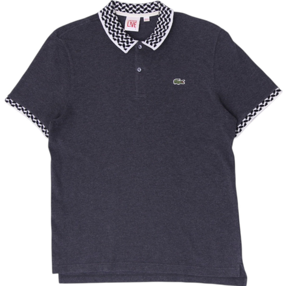 Mens Lacoste L!VE Geometric Collar Slim Fit Polo T-Shirt Size 6
