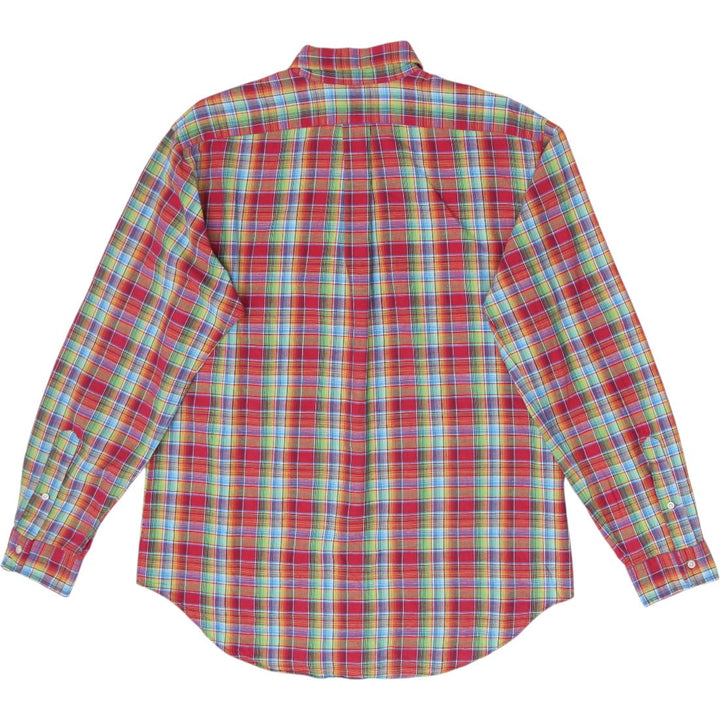 Mens Classic Fit Ralph Lauren Long Sleeve Button Down Plaid Shirt Size L