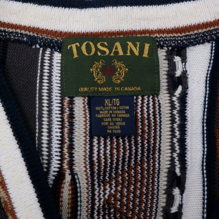 Vintage Tosani Coogi Style V-Neck Sweater