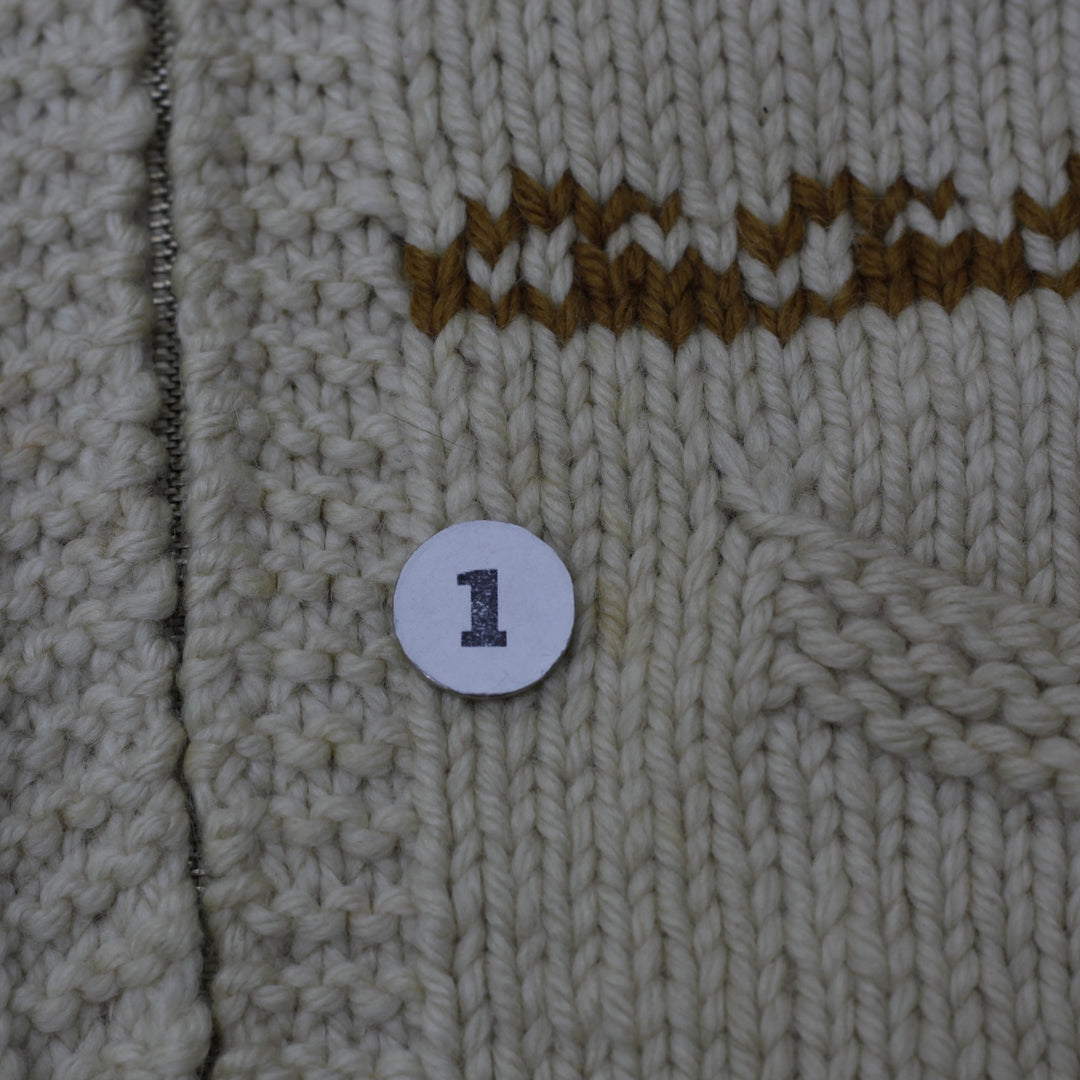 Vintage Mens Patterned Knitwear Full Zip Sweater Size L | Migration_Knitwear & Sweaters - View 8 | Fashion Rerun