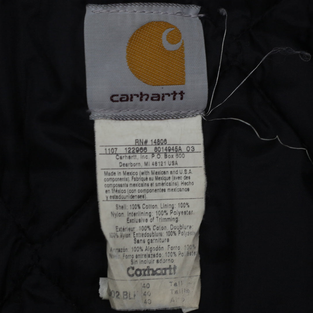 Mens Carhartt J02-BLK Quilted Lined Workwear Jacket Distressed - Fashion Rerun Vintage Migration_Jacket