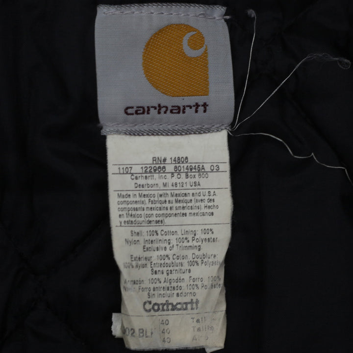 Mens Carhartt J02-BLK Quilted Lined Workwear Jacket Distressed - Fashion Rerun Vintage Migration_Jacket
