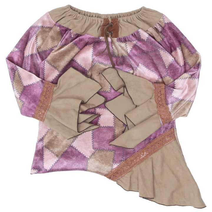 Y2K Geometric Velvet Long Sleeve Top - Fashion Rerun Vintage Migration_Tops