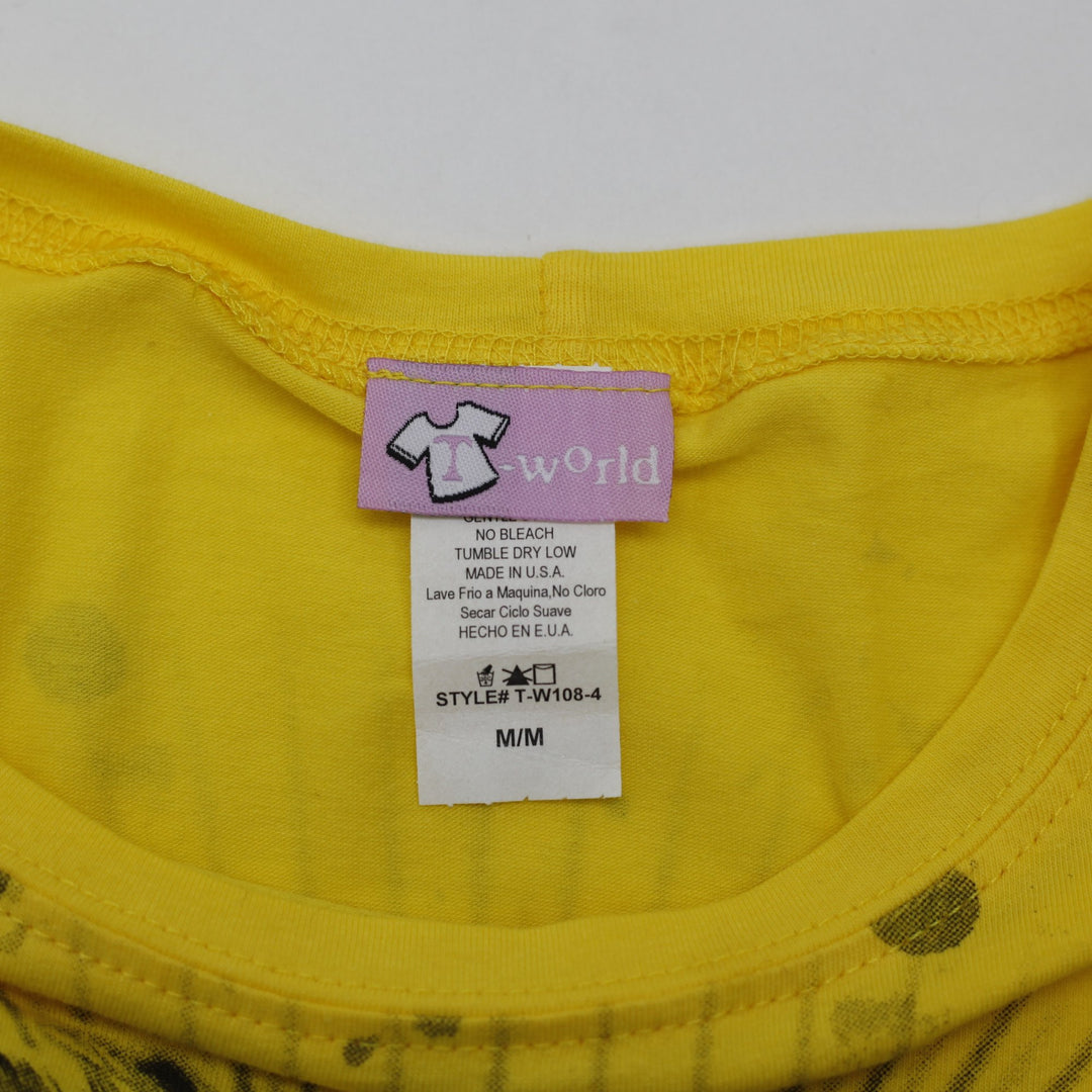 Y2K Ladies Iworld Masquerade Mask Rhinestone Graphic Tee Size M