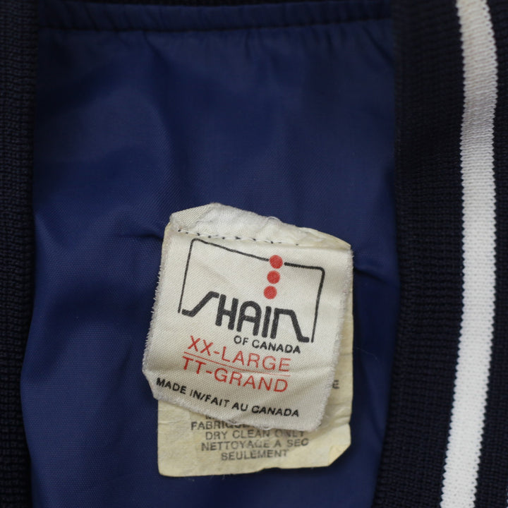 Vintage Shain of Canada Bee Gees Satin Bomber Jacket Navy Blue XXL - Fashion Rerun Vintage Migration_Jacket