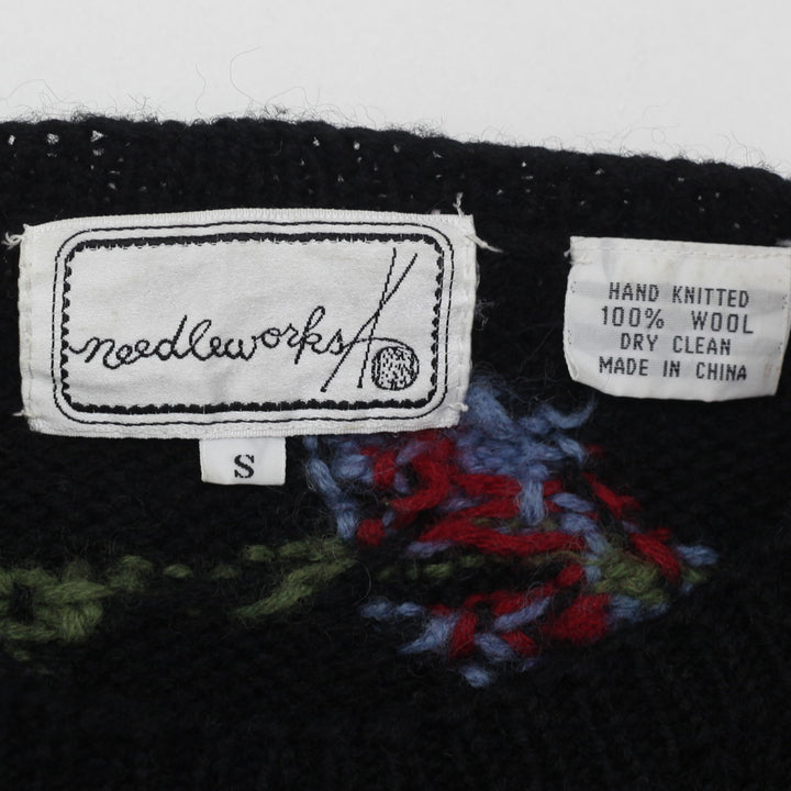Vintage Needle Works Hand Knitted Floral Sweater Ladies - Fashion Rerun Vintage Migration_Sweaters