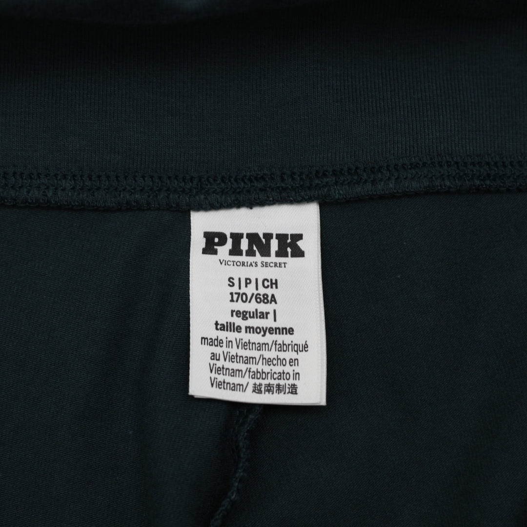 Ladies PINK Victoria’s Secret Dark Green Foldover Yoga Flare Leggings Size S