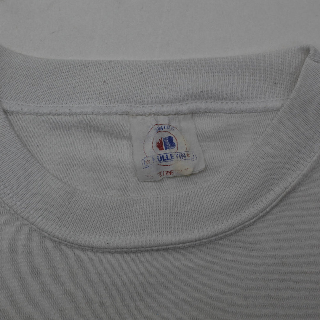 Vintage Mens Quebec Nordiques T-Shirt White Graphic NHL Single Stitch | Migration_T-Shirts - Back View | Fashion Rerun