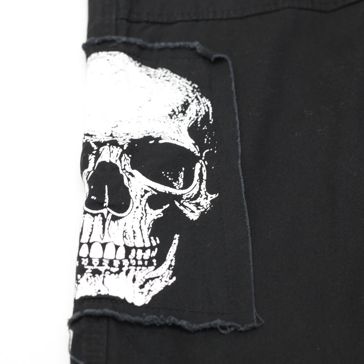 Y2K Mens Hot Topic Cargo Pants Black Skull Patch Graphic Size 34