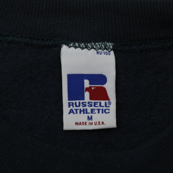 Vintage 90s Russell Athletic Blank Crewneck Sweatshirt Dark Green Made in USA M