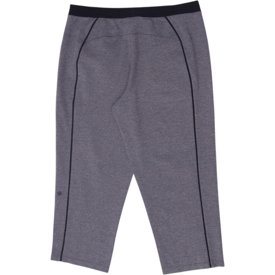Ladies Lululemon Light Strides Crop Heathered Core Dark Grey Pants Size 10