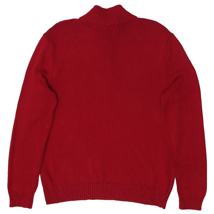 Mens Polo By Ralph Lauren Quarter Zip Red Sweater