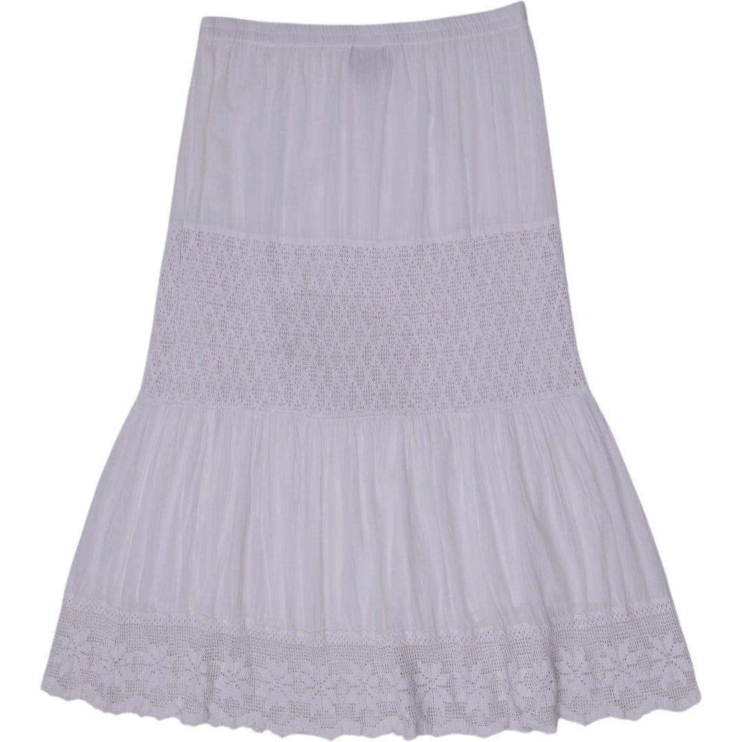 Y2K Ladies Metrowear White Maxi Skirt Size L