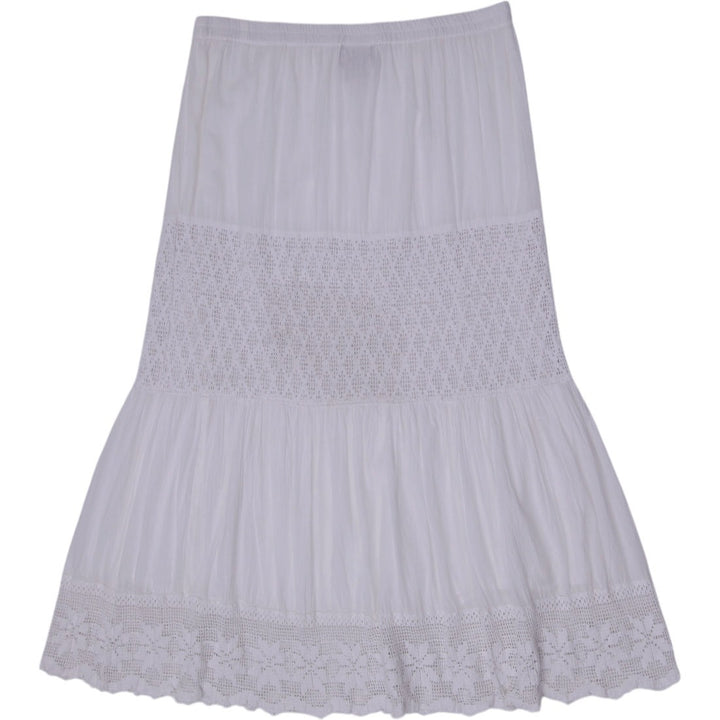 Y2K Ladies Metrowear White Maxi Skirt Size L