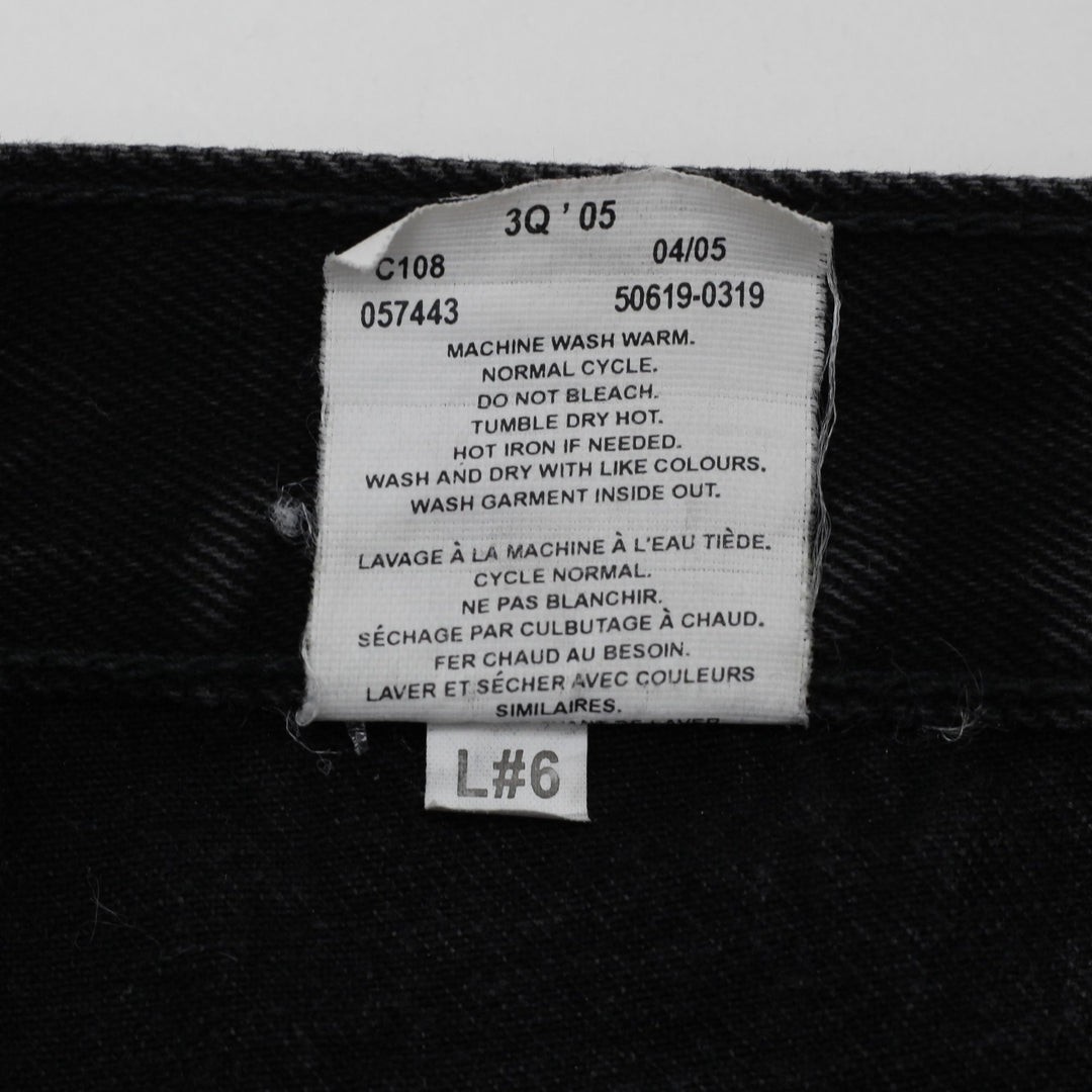 Vintage Mens Levi's 506 Black Straight Leg Jeans W34 L30 Orange Tab