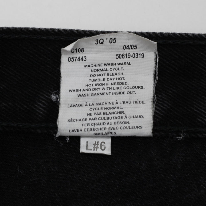 Vintage Mens Levi's 506 Black Straight Leg Jeans W34 L30 Orange Tab
