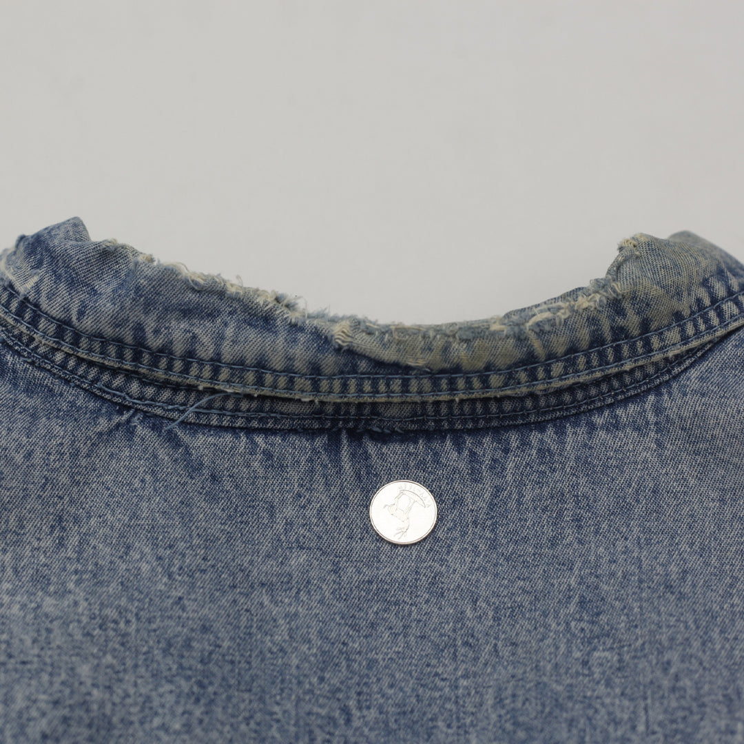 Vintage Hang Lee Sherpa Fleece Lined Denim Jacket Distressed - Fashion Rerun Vintage Migration_Jacket