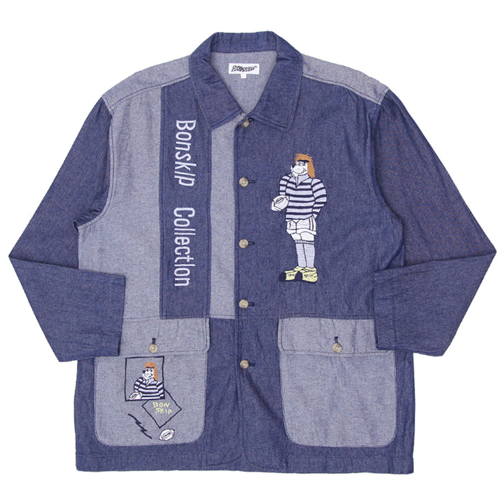 Mens Bonskip Collection Embroidered Denim Shirt