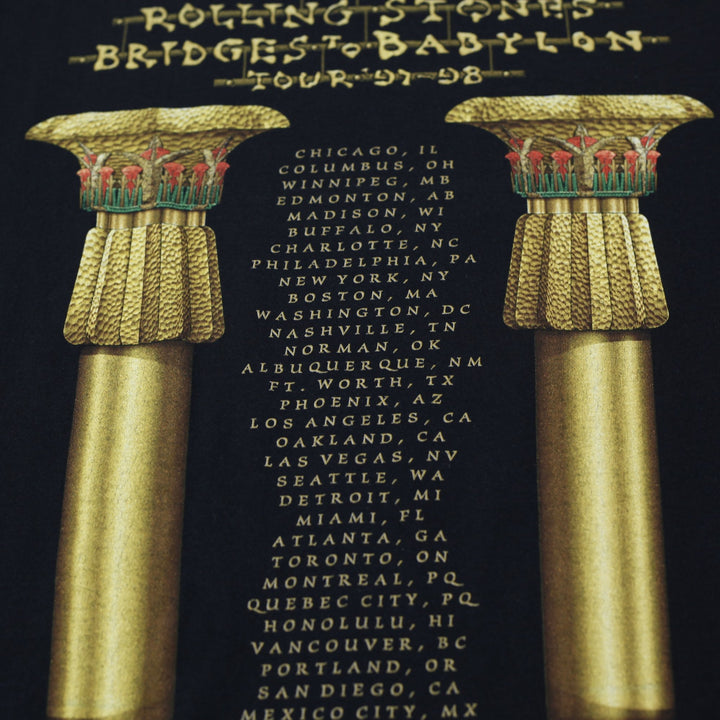 Vintage 1997 Rolling Stones Bridges to Babylon Tour T-Shirt Size XL