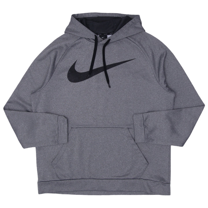 Mens Nike Swoosh Print Gray Pullover Hoodie - Fashion Rerun Vintage Migration_Sweaters