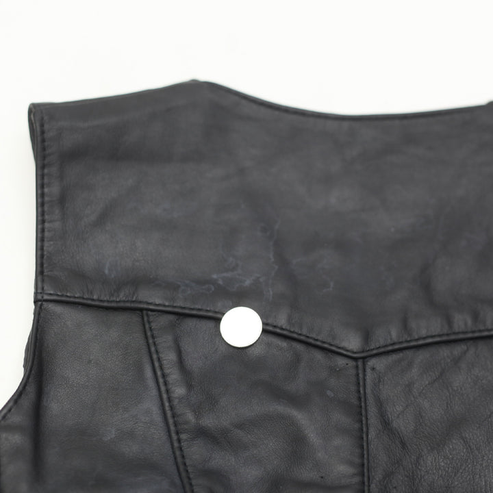 Vintage Park V Leather Vest, Made In USA Black - Fashion Rerun Vintage Migration_Jacket