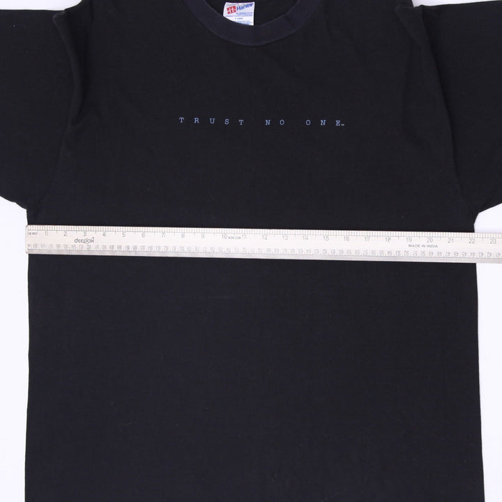 Vintage Hanes 90s The X-Files Trust No One Sci-Fi TV Promo T-Shirt Size XL